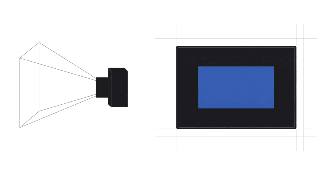 Figure 0-1 : Conceptual contrast between scene-oriented camera capture and surface-level sensing.