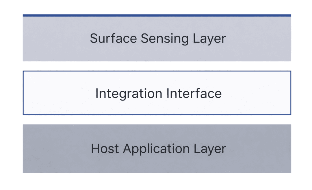 Figure 6-1. Interface-layer view of surface sensing, integration interface, and host application.